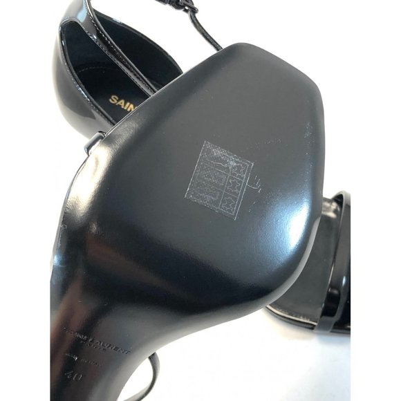 SAINT LAURENT Opyum YSL Black Logo-Heel Sandals - Picture 6 of 10